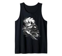 Tren Vapor Ferrocarril Vintage Locomotora Ciudad Camiseta sin Mangas