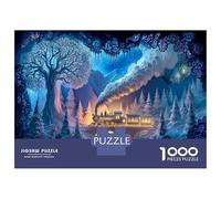 Tren Vapor Puzzle Desafío Juguetes 1000 Piezas Viaje de fantasía del Cielo Nocturno Juego De Rompecabezas Juego Familiar para Adultos Y Niños A Partir De 12 Años 38x26cm/1000pcs