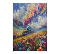 Tren Vapor Puzzles 300 Piezas Portátil 3D Compacto Rompecabezas Familiar para Toda La Familia Maquetas Educativas Construir Aliviar Estrés 300 PCS