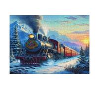 Tren Vapor Puzzles 500 Piezas Maquetas 3D Construir mágico Rompecabezas Educativo para Familia Desafío Intelectual Decoración Hogar Moderno 500 PCS