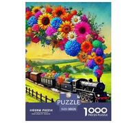 Tren Vapor Rompecabezas 1000 Piezas para Adultos Tren Fresco Desafíos Extra Divertidos Colores Variados Regalo Creativo Relajación Colección De Arte 38x26cm/1000pcs