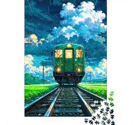 Tren Vía Puzzle de 1000 Piezas Papel para Adultos Paisaje Nocturno Juego de Puzzle 1000 Piezas Relajación Hogar 70x50cm/1000pcs
