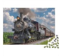Tren Vintage Conjunto Ferrocarril histórico Rompecabezas Cartón Premium 1000 Piezas, Desafío Educativo Adultos/Adolescentes, Regalo Ancianos/Adolescentes 52x38cm/1000pcs