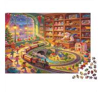 Tren Vintage Sala de Juguetes Navidad Puzzle de 1000 Piezas Papel para Adultos Noche Acogedora Puzzle para Toda la Familia Relajación Regalo Festivo 52x38cm/1000pcs