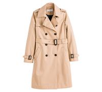Trench larga abotonada Mujer Talla 42. Color Beige