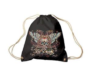 Trend bolsa bolsa de deporte bolsa de deporte mochila con print - Santa Muerte - tb65310 color negro
