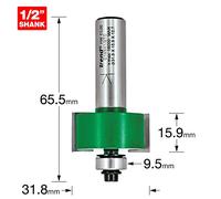 Trend Cortador de rebaje para fresadora, mango 1/2, Ø31,8, 15,9mm | Fresa de carburo de tungsteno TCT con rodamientos múltiples para rebajes limpios y guiado preciso, C193X1/2TC