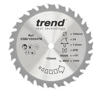 Trend Craft Pro - Hoja de sierra (150 mm de diámetro, 10 mm de diámetro, 24 dientes)