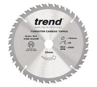 Trend Craft Pro - Hoja de sierra (184 mm de diámetro, 20 mm de diámetro, 40 dientes)