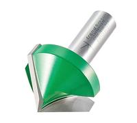 Trend CraftPro - Broca de corte biselado, vástago de 1/2 pulgada, diámetro de corte de 38 mm y ranura en V de 45 grados, punta de carburo de tungsteno, C045BX1/2TC