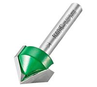 Trend CraftPro - Broca de corte de chaflán, vástago de 1/4 pulgadas, diámetro de corte de 19,1 mm y ranura en V de 45 grados, punta de carburo de tungsteno, C044AX1/4TC