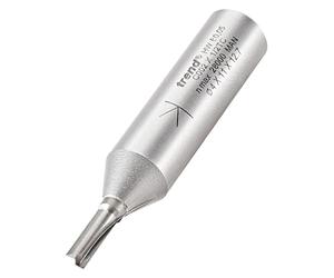Trend CraftPro Cortador de Fresadora Recto de Doble Filo, Mango de 1/2 Pulgada, Diámetro de Corte de 4mm y Longitud de Corte de 11.1mm, metal duro (TCT), C002X1/2TC