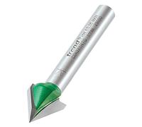Trend CraftPro Fresa biseladora 60° en V 12,7 mm mango 1/4 | Cuchilla con punta de carburo de tungsteno para ranuras en V 60° limpias en madera, mango 1/4, Ø12,7 mm, C043X1/4TC