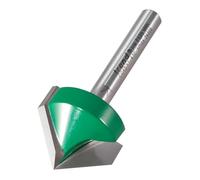 Trend CraftPro Fresa de Chaflán, Vástago de 1/4 Pulgada, Diámetro de Corte de 25.4mm, Ranura en V de 45 Grados, metal duro (TCT), C045X1/4TC