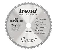 Trend Disco sierra circular TCT aluminio/plástico 216mm 64D 30mm | Corte limpio en aluminio y plástico con dientes TCT, gancho -6°, kerf 2,8mm, CSB/AP21664