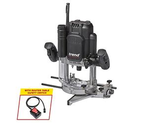 Trend Enrutador de taller de velocidad variable T14 de 1/2 pulgada, perfecto para uso manual y en mesa de enrutador, 2300 W, 240 V, negro, T14EK