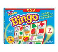Trend Enterprises: Juego de bingo estadounidense: una forma emocionante de aprender. Juega 8 maneras diferentes