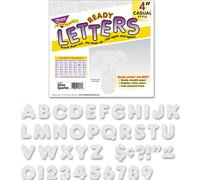 TREND ENTERPRISES Letras informales listas para la UC de 4"" con brillo plateado, T-1613