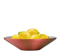 TREND FOR HOME Ensaladera ⌀ 27 cm Bol de Vidrio Cuenco para Frutas Ensaladas Postres Frutero Cesta de Frutas Cuenca de Caramelo Plato de Dulces Bandeja Decorativa Centro de Mesa, Alexis, Rojo/Plata
