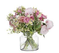 TREND FOR HOME Florero Cristal A: 15 cm Jarrón Grande Decorativo Centro de Mesa Boda Vase Jarron Vidrio Cilindro Tarro Decorativo, ⌀ 15 cm, 2110 ml, Dahlia