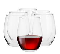 TREND FOR HOME Grandes Copas de Vino | 580 ml | Juego de 6 Vasos | Vasos Aqua Copa de Vino sin Tallo Vaso Vidrio Agua Copas Cocktail | Apto para Lavavajillas | Colección Sofia