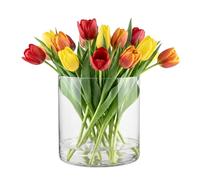 TREND FOR HOME Jarrón Cilíndrico 19 cm Contenedor Centros Decorativos de Mesa Florero de Cilindro de Vidrio para Pampas Secas Candelabros para Velas Portavelas Transparente, Ø 19 cm, 4848 ml, Naida
