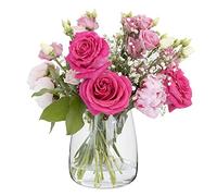 TREND FOR HOME Jarrón Cristal A: 17 cm Jarrones de Cristal para Flores Florero Jarrón Flores Jarrones Decorativos Modernos Vasos Decorativo Vidrio, ⌀ 11.9 cm, Zinnia