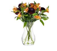 TREND FOR HOME Jarrón de Vidrio 25 cm Jarrón Tulipán Cristal Jarrón de Flores de Cristal Florero de Vidrio Transparente Decoracion Salon Contenedor Decorativo | ⌀ 14 cm | 2140 ml | Lily