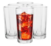 TREND FOR HOME Vasos Agua Long Drink | 340 ml | Juego de 6 | Transparente Highball Cocktail Vasos Vidrio Vaso Grande Tumbler para Cocteles Copas Gin Tonic | Apto para Lavavajillas | Colección Gina
