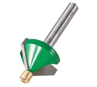Trend Fresa de bisel con pin guía 1/4" 25,5 mm 45° | Carburo de tungsteno para chanfreado limpio y ranura V 45° en madera con pin guía (C049AX1/4TC)