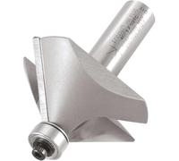 Trend Fresa Fasen 45° guiada por rodamiento, vástago 1/2, TCT | Para bisel 45° limpio en madera, guía por rodamiento, Ø50 mm, longitud corte 19 mm, 46/38X1/2TC