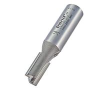Trend Fresa Recta de 2 Flautas TCT, vástago 1/2", corte 10 mm | Para ranuras rectas precisas en madera: fresa TCT de 2 flautas, longitud de corte 19 mm, 3/6X1/2TC.