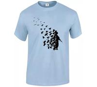 Trend Gear Banksy Soldier Peace Pigeons - Camiseta divertida de arte urbano, Camiseta azul cielo con estampado negro, L