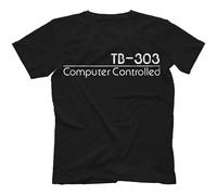 Trend Gear Camiseta TB-303 100% algodón sintetizador ácido analógico retro 808 909 regalo divertido, Negro, L