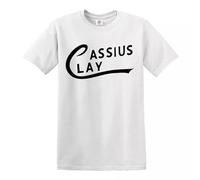 Trend Gear Cassius Clay Tribute - Camiseta con diseño de Mohamed Ali Boxing Sonny Liston, blanco, M