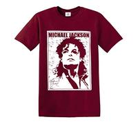 Trend Gear Michael Jackson - Camiseta con texto en inglés "King of Pop" Camiseta granate L
