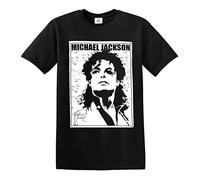 Trend Gear Michael Jackson Signature - Camiseta de manga corta, diseño de leyenda del pop Camiseta negra L