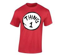 Trend Gear World - Book - Day - School Fancy Dress 1 and 2 DR T-Shirt Thing, Thing One, L