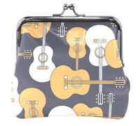 Trend Guitar - Monedero de cuero personalizado azul oscuro para mujer, bonito monedero con hebilla y bloqueo de beso para niñas, Trend Guitarra Azul Oscuro, OneSize