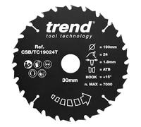 Trend Hoja sierra circular inalámbrica madera 190x30mm 24T TCT