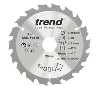 Trend Hoja sierra circular madera 165x30 18T TCT 2,4 +20°