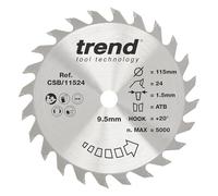 Trend Hoja sierra circular TCT 115mm, 24 dientes, 9,5mm, +20°