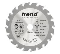 Trend CSB/8520 Craft Pro CSB/8520 - Hoja de sierra circular (diámetro de 85 mm, 10 mm, 20 dientes)