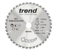 Trend Hoja sierra ingletadora 254mm 60T TCT, 30mm, -5°