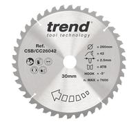 Trend Hoja sierra inglete 260 mm 42 dientes TCT 30 mm acabado medio