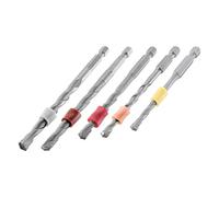 Trend juego brocas albañilería 5 pzas carburo tungsteno bandas profundidad | Compatible Centrotec, puntas carburo tungsteno, incluye bandas de profundidad; encaja SNAP/MD2/SET, 5 brocas