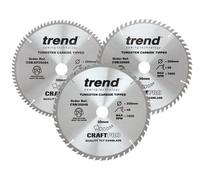 Trend Pack de 3 sierras de mesa CraftPro 250mm (48T/60T/84T)