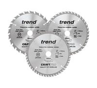 Trend Pack Triple de Hojas de Sierra sin Cable 165mm x 20mm (24T/40T/52T)