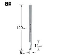 Trend Profesional Cortador de Fresadora de Inmersión Helicoidal de Una Fila, Vástago de 8mm, Diámetro de Corte de 8mm y Longitud de Corte de 14mm, Acero Rápido, 50/51X8MMHSSE
