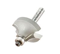 Trend Profesional Fresa para Router con Rodamiento Guiado Ovolo, Radio de 9.5mm, Vástago de 1/4 Pulgada, Diámetro de Corte de 32mm, Longitud de Corte de 16mm, Dos Rodamientos, metal duro (TCT)